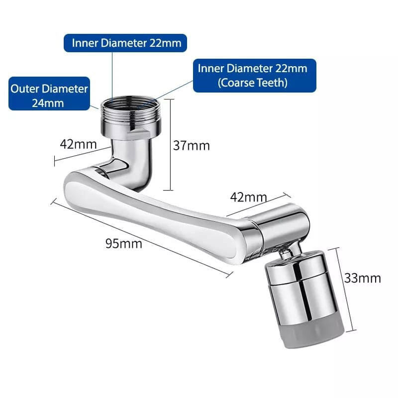 Extensor de Grifo Giratorio Universal 1080° con Doble Modo de Salida